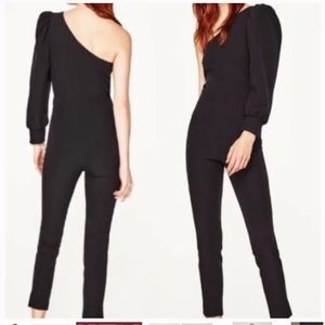 Zara Puffy One Shoulder Jumpsuit.